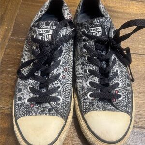 Converse All Star Black and White Patterned Shoes